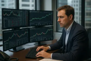 "Analyst reviewing financial charts and data for 10-K Form analysis